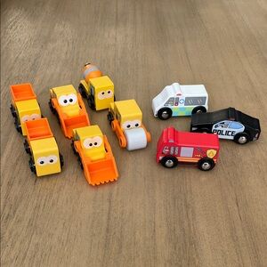Colorful Construction and Emergency Vehicle Toy Set